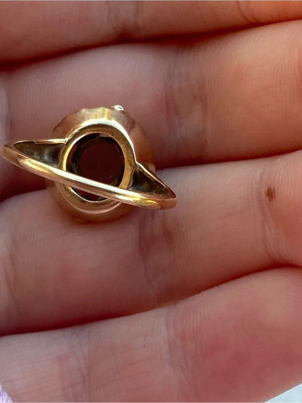 Antique Yellow Gold & Rose Gold Aquamarine Cocktail Ring